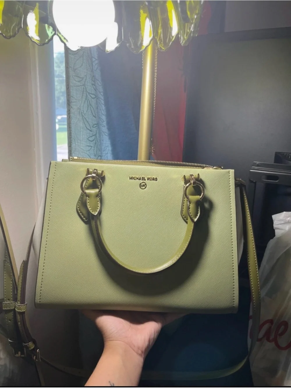 Michael Kors Olive Green Saffiano Leather Satchel
